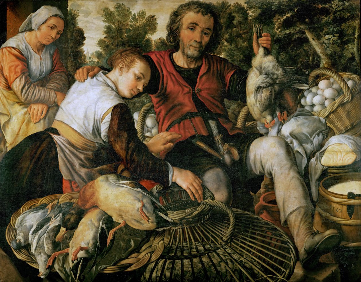 Rané nizozemské umění: Scene de marche – Tržní scéna par Beuckelaer, Joachim (asi 1533-1574) od Joachim Beuckelaer