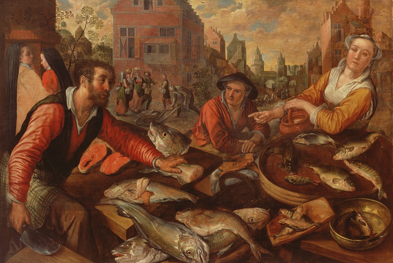 Rybí trh (olej na plátně) od Joachim Beuckelaer or Bueckelaer