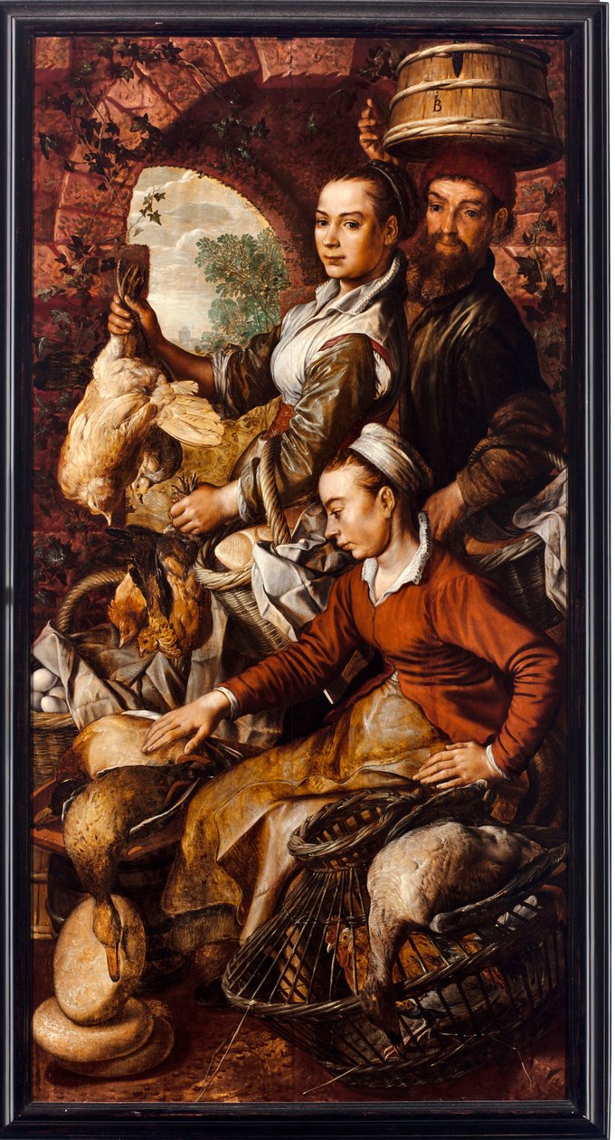 Trhovci prodávající drůbež a vejce - Obraz Joachima Beuckelaera (1533-1574) 1564 Rozměr 203x103 cm Genes, Musei di Strada Nuova od Joachim Beuckelaer
