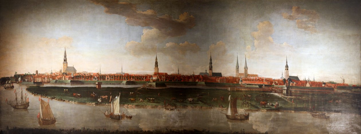 Německy: Pohled na Hamburk 1861 od Joachim Luhn