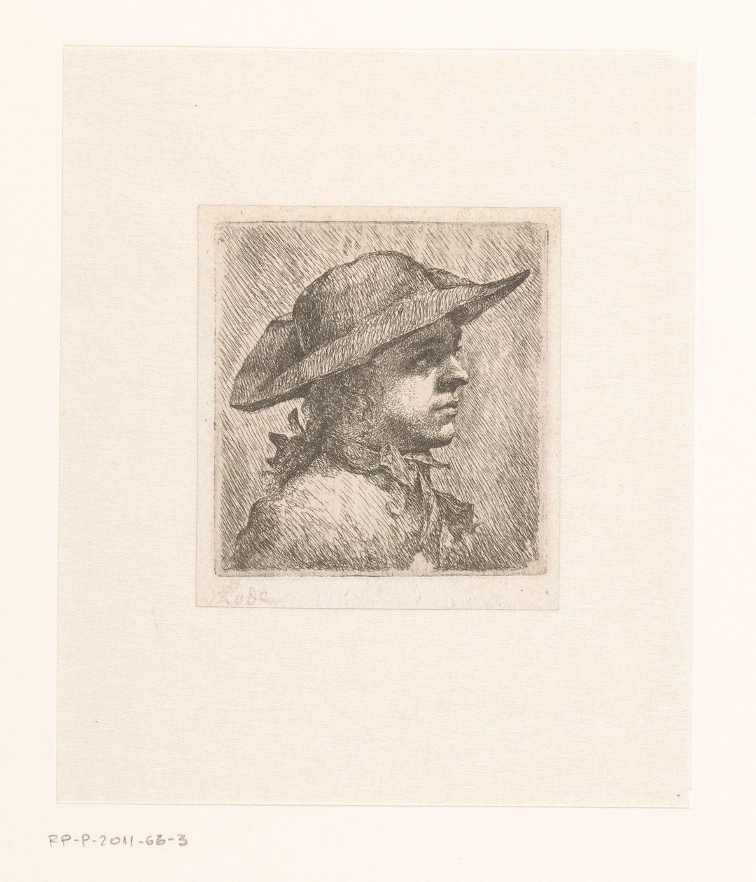 Portrét mladého muže s kloboukem od Joachim Martin Falbe (attributed to)