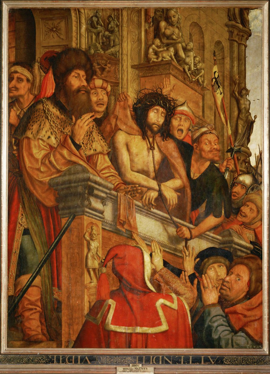 Kristus představený lidu (malba na dřevě) od Joachim & Massys Quentin (c.1466-1530) Patinir