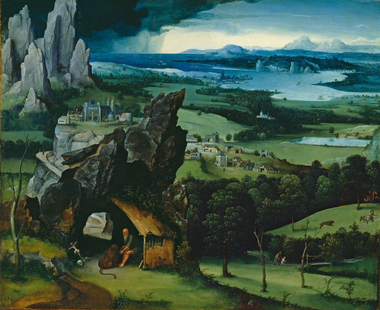 Krajina se svatým Jeronýmem, 1516-7 od Joachim Patenier