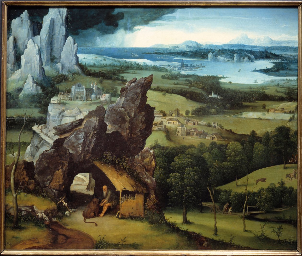Obraz Krajina s obrazem svatého Jeronýma od Joachima Patinira (1485-1524) od Joachim Patinir