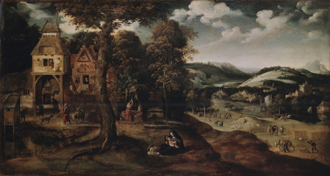 Krajina s útěkem do Egypta, cca 1524 od Joachim Patinir