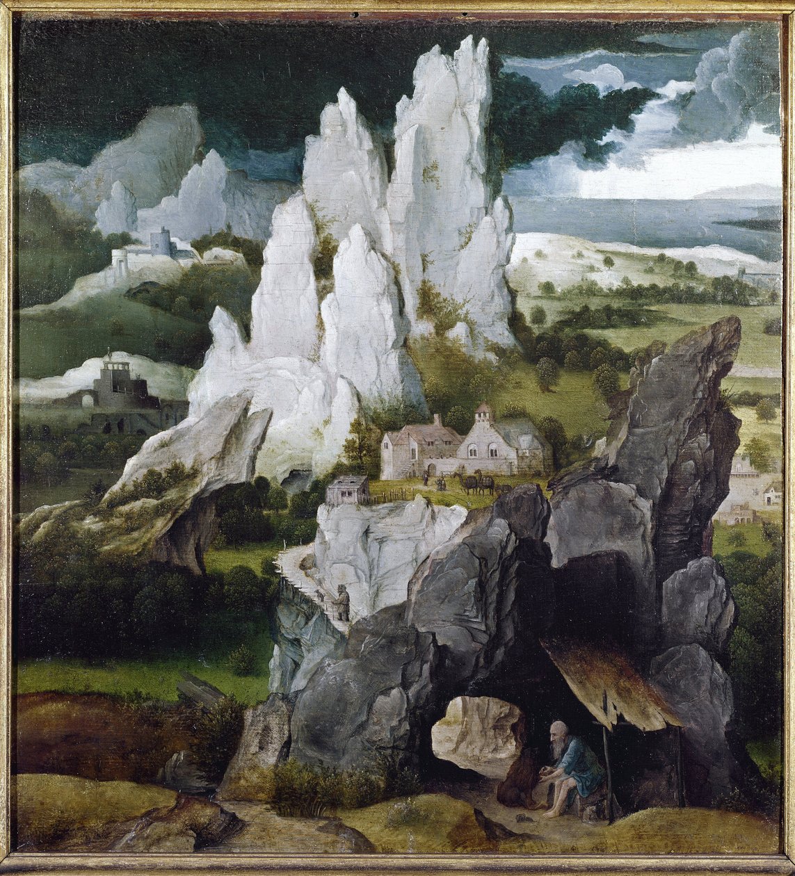 Svatý Jeroným ve skalnaté krajině (olej na dřevě od Joachim Patinir