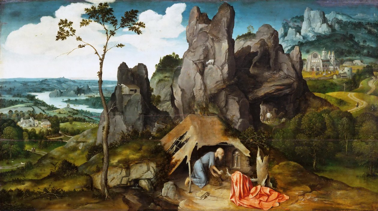 Svatý Jeroným v poušti od Joachim Patinir