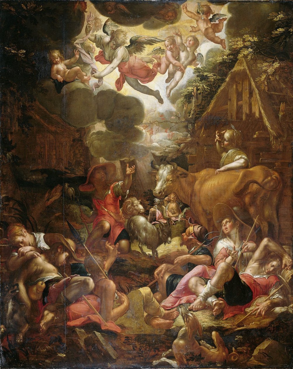 Zvěstování pastýřům od Joachim Wtewael or Utewael