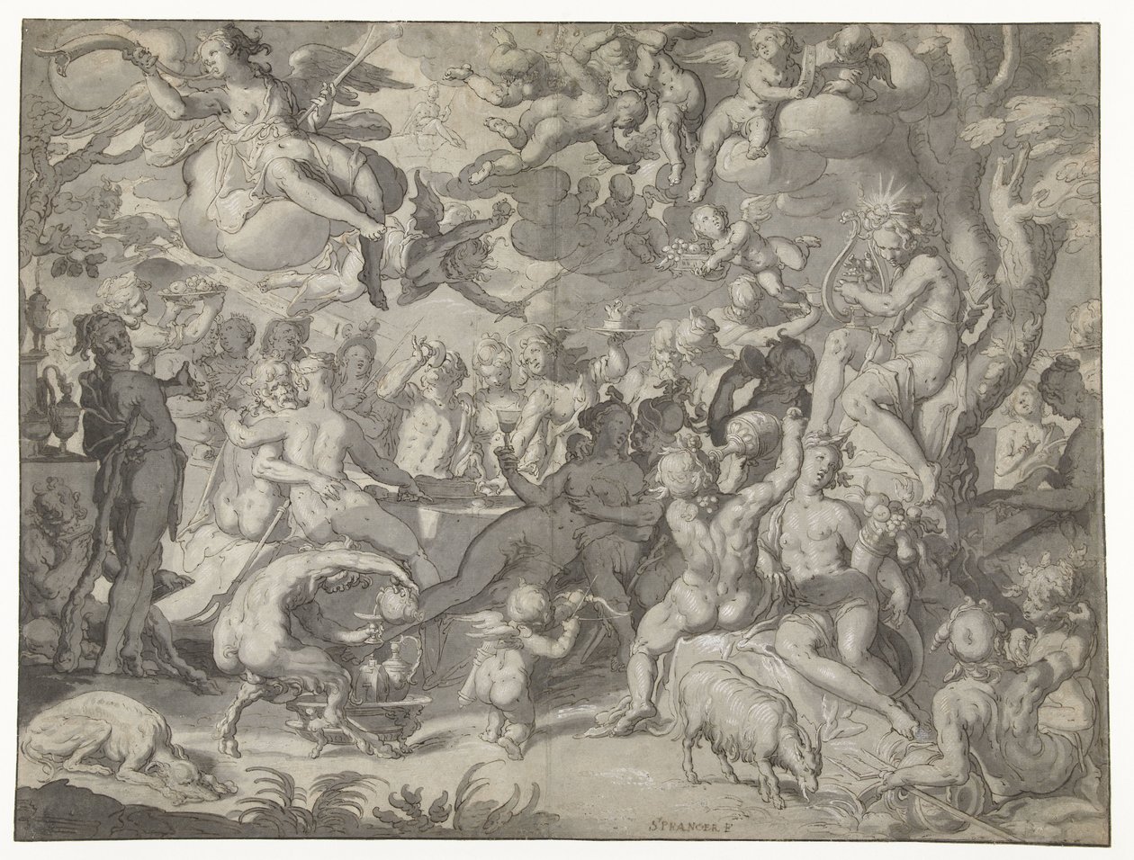 Svatba Pelea a Thetis od Joachim Wtewael or Utewael