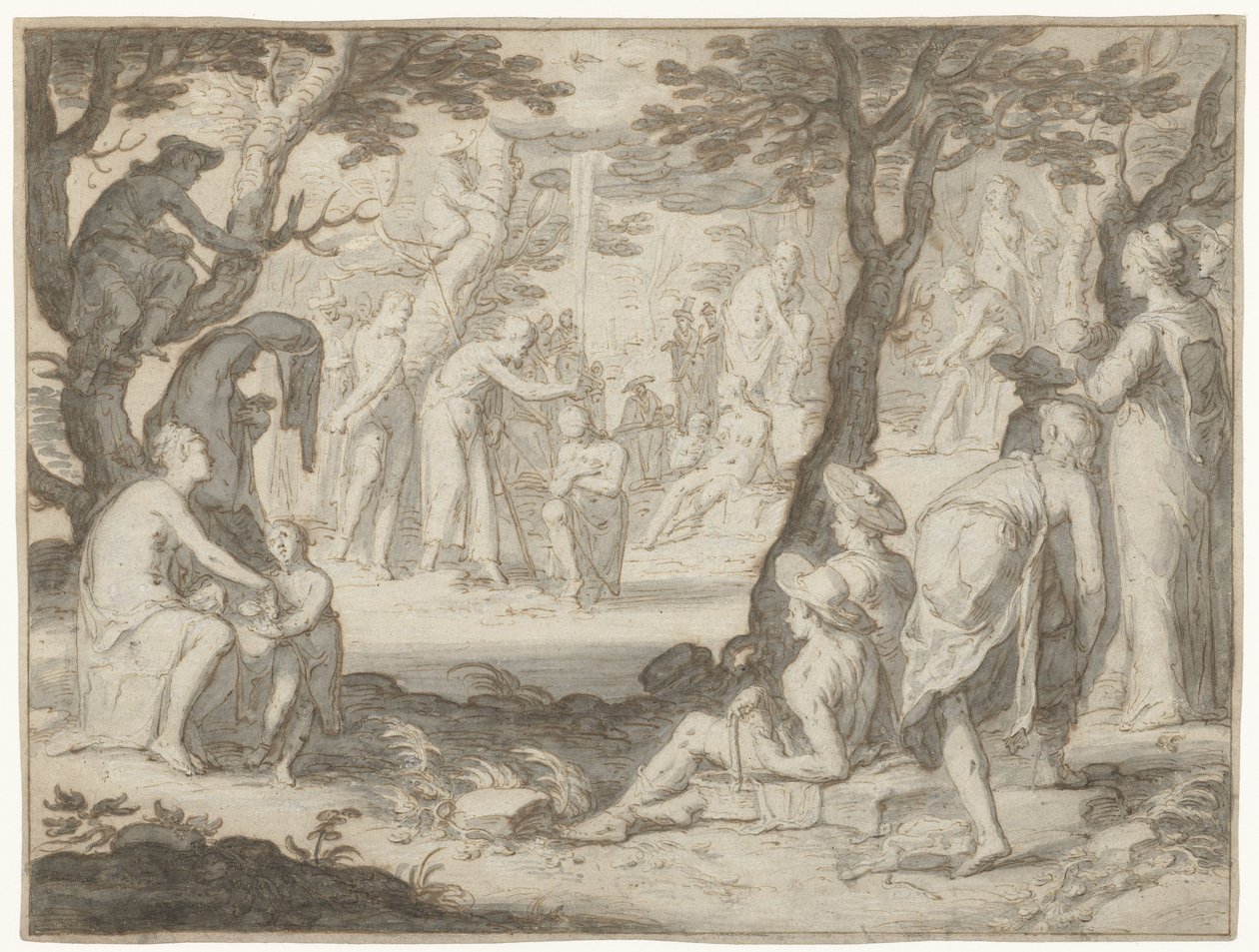 Křest Kristův od Joachim Wtewael or Utewael
