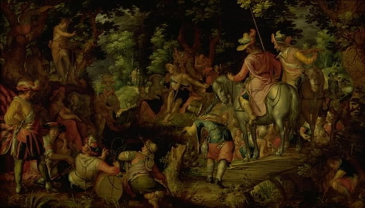 Jana Křtitele kázání v lese od Joachim Wtewael or Utewael