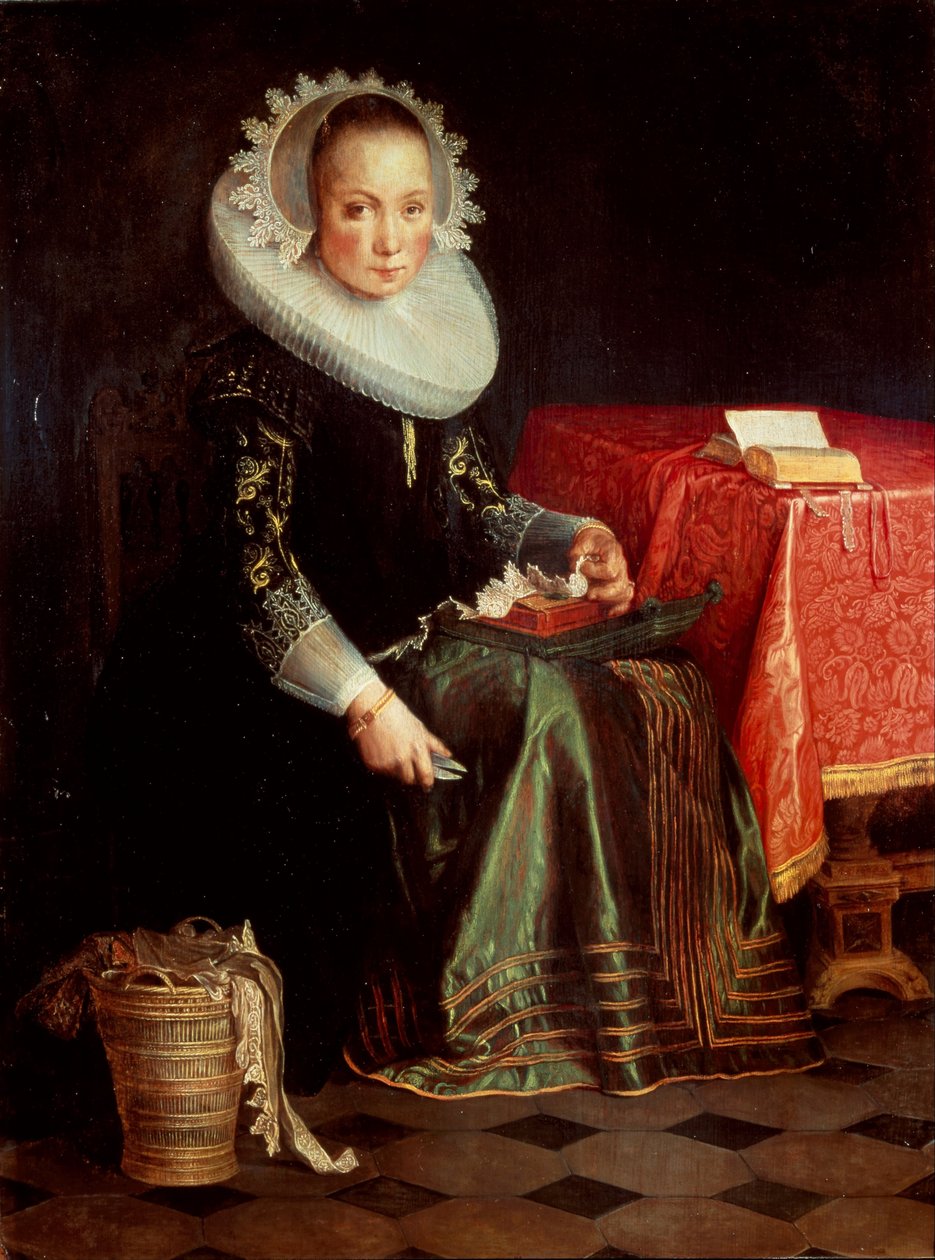 Portrét Evy Wtewael 1607-1635, 1628 od Joachim Wtewael or Utewael