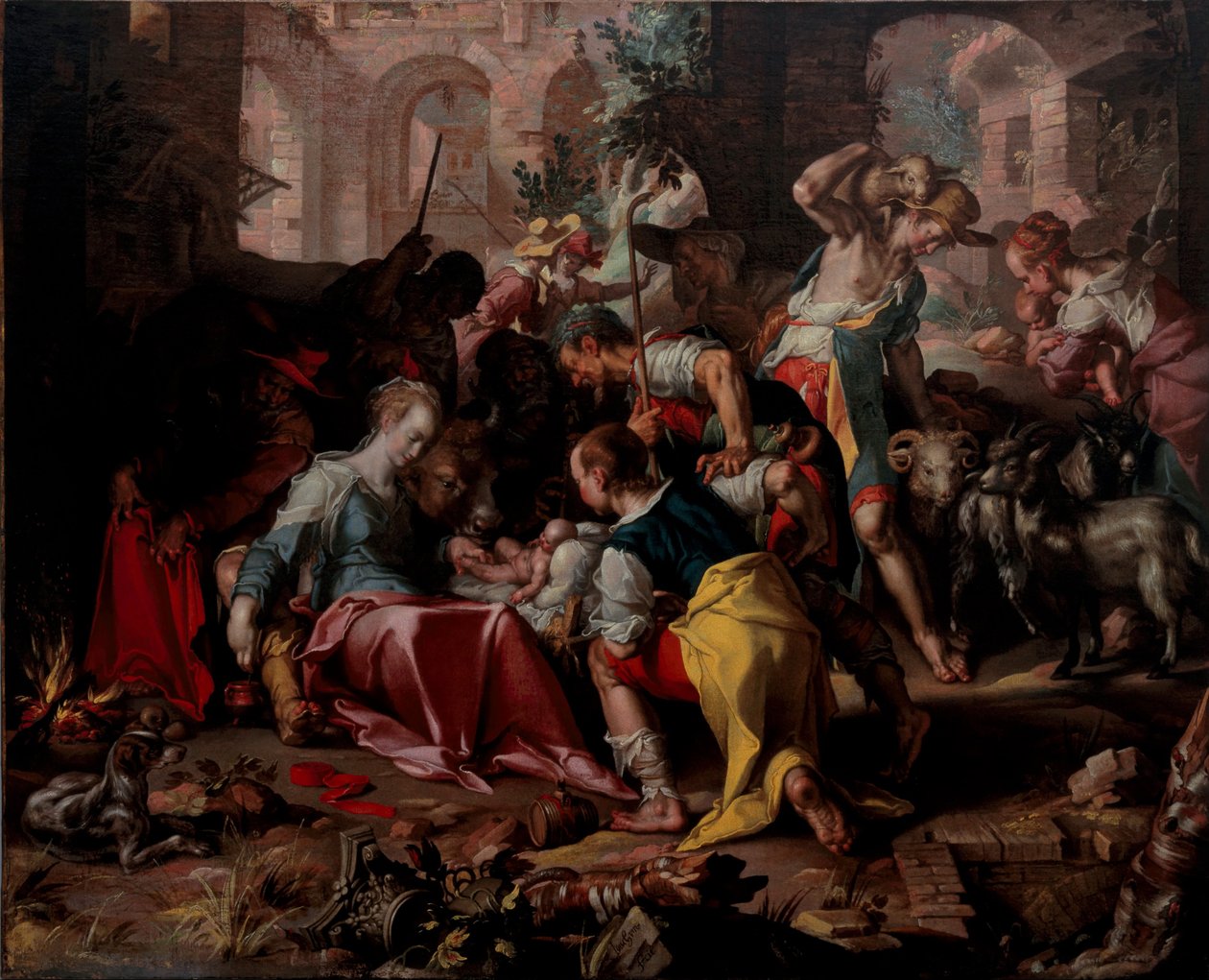 Klanění pastýřů, 1598 od Joachim Wtewael or Utewael