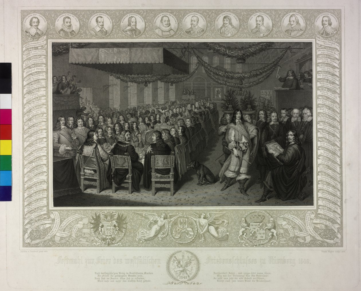 Slavnost na oslavu Vestfálské mírové smlouvy do Norimberka 1649 od Joachim von Sandrart