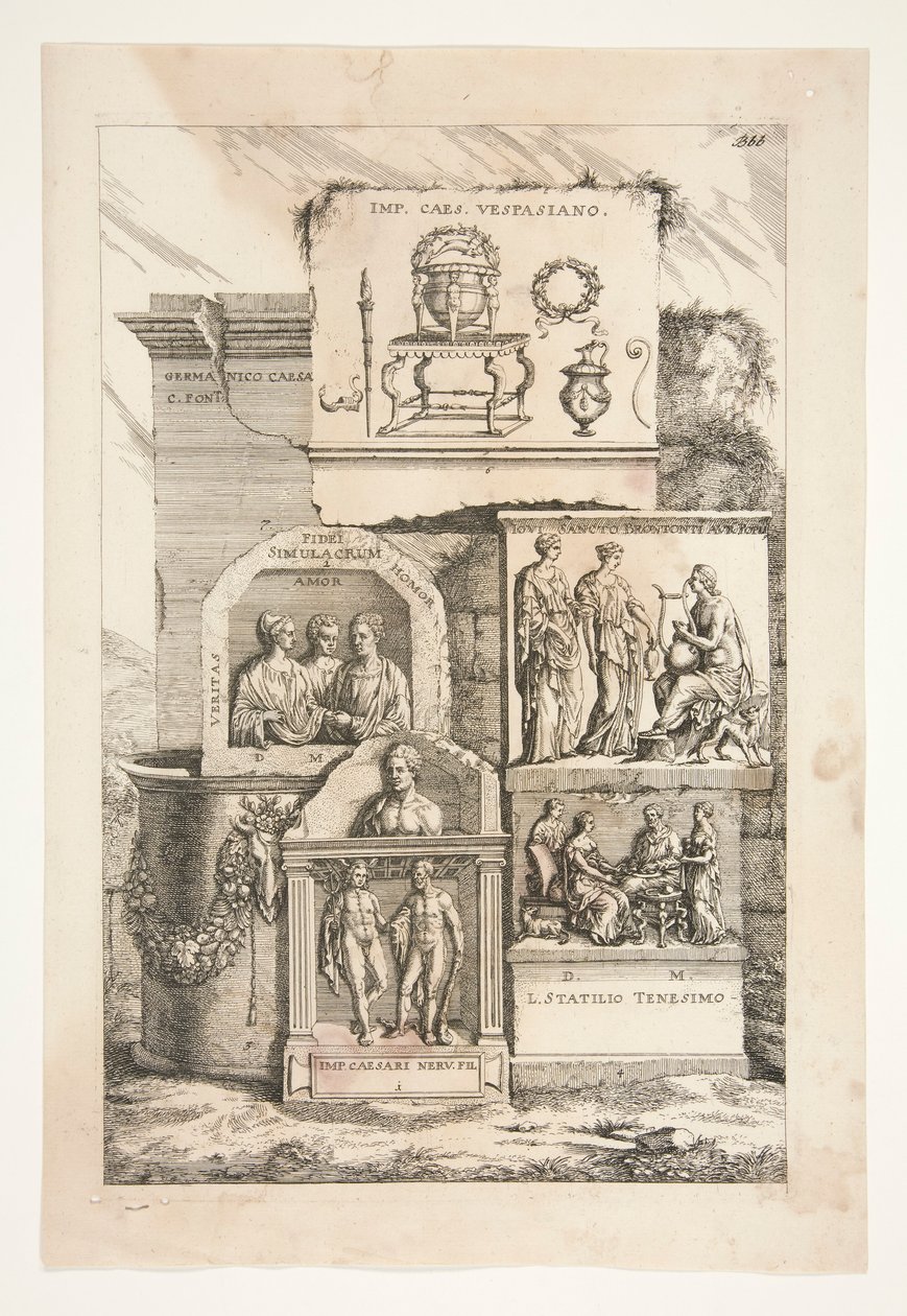 Římské reliéfy s nápisy od Joachim von Sandrart