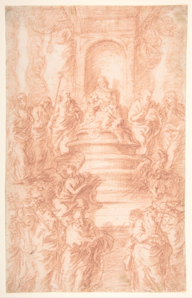 Die Heilige Sippe (Madonna mit Kind und St. Johannes) mit Propheten und Symbolen der vier Evangelisten od Joachim von Sandrart