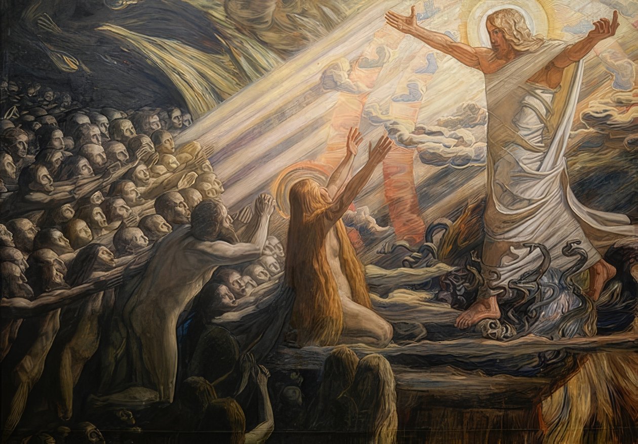 Kristův sestup do říše mrtvých. 1891-94 od Joakim Frederik Skovgaard