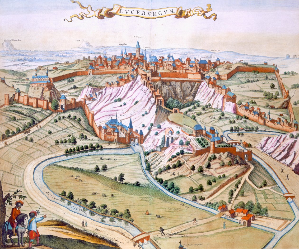 Lucembursko, hlavní město vévodství od Joan Blaeu