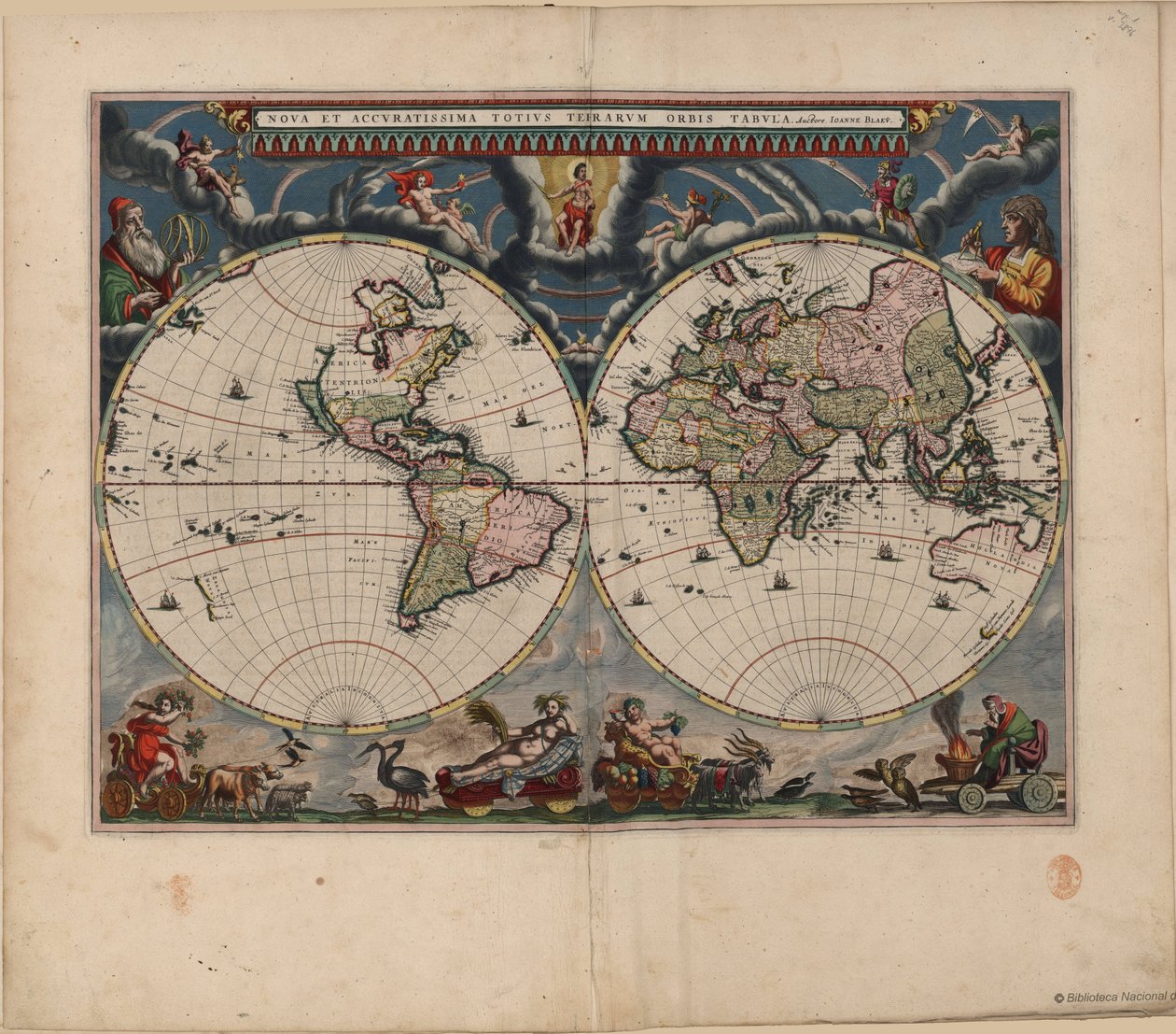 Nová a „nejpřesnější“ mapa světa od Joan Blaeu