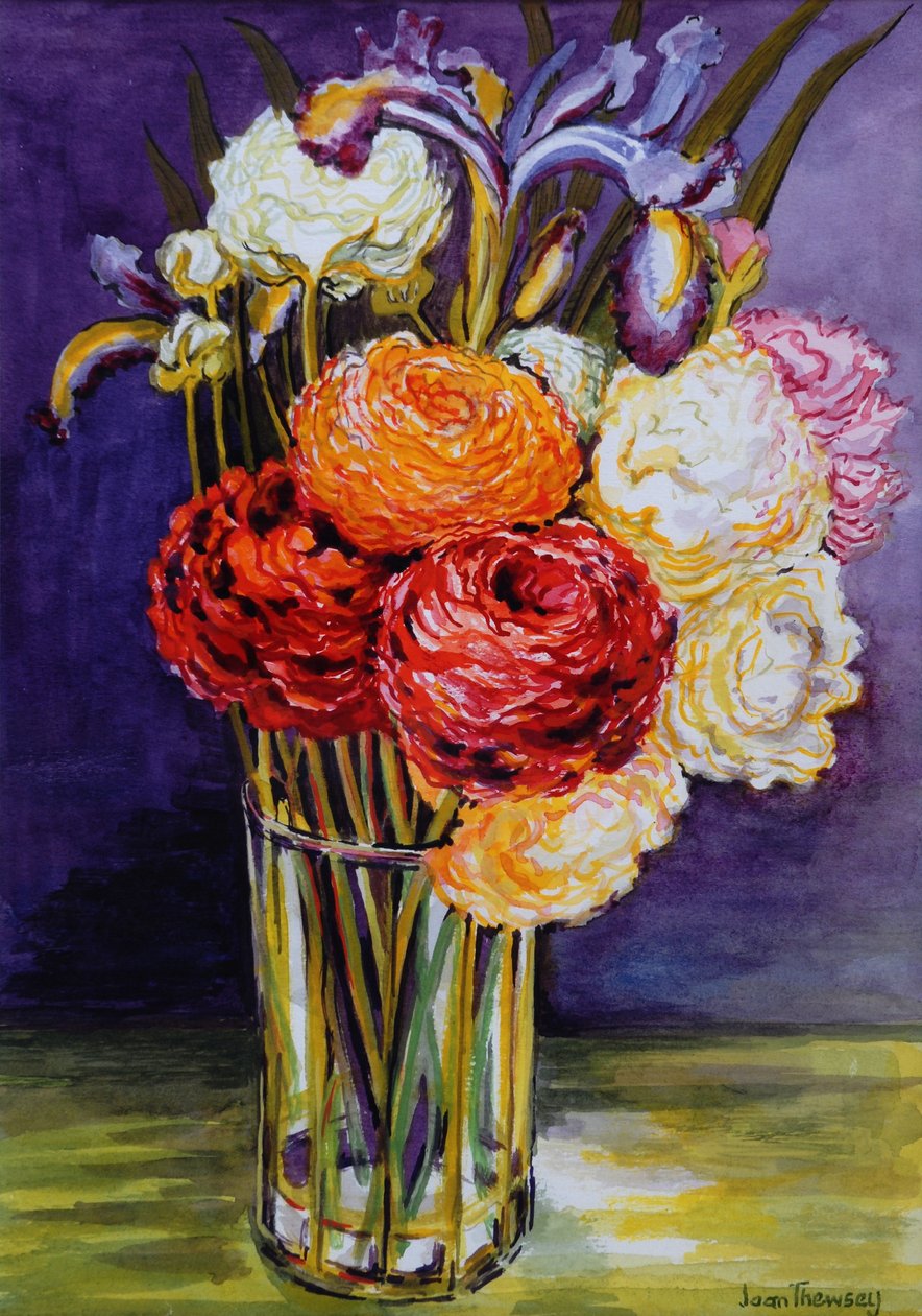 Ranunculus in a Glass 2000 od Joan Thewsey