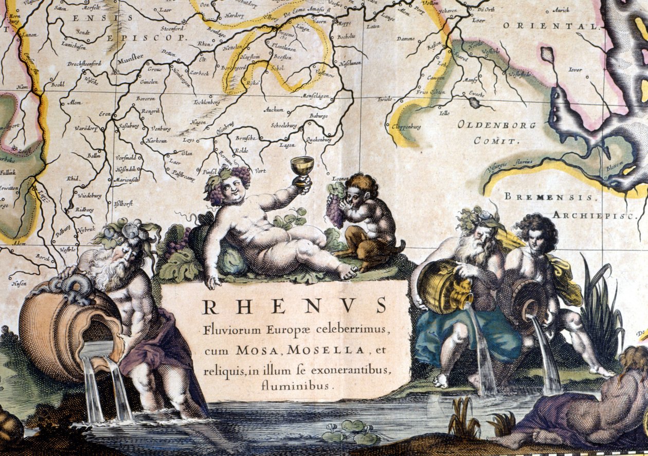 Alegorie Rýna - v „Atlas Novus““ od Joan Blaeu