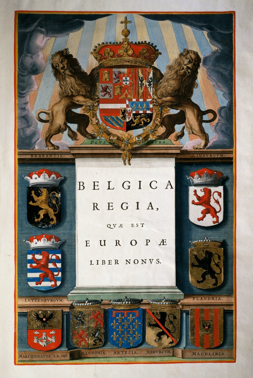 The Belgian Regia of Europe (Belgium), Kniha IX, titulní strana Volume IV, Atlas maior, od Joan Blaeu (1596-1673), mědirytina, 57,5x39 cm, Amsterdam od Joan Blaeu