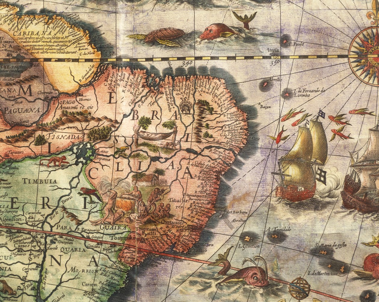 Mapa Ameriky vytvořená Joan Blaeu od Joan Blaeu