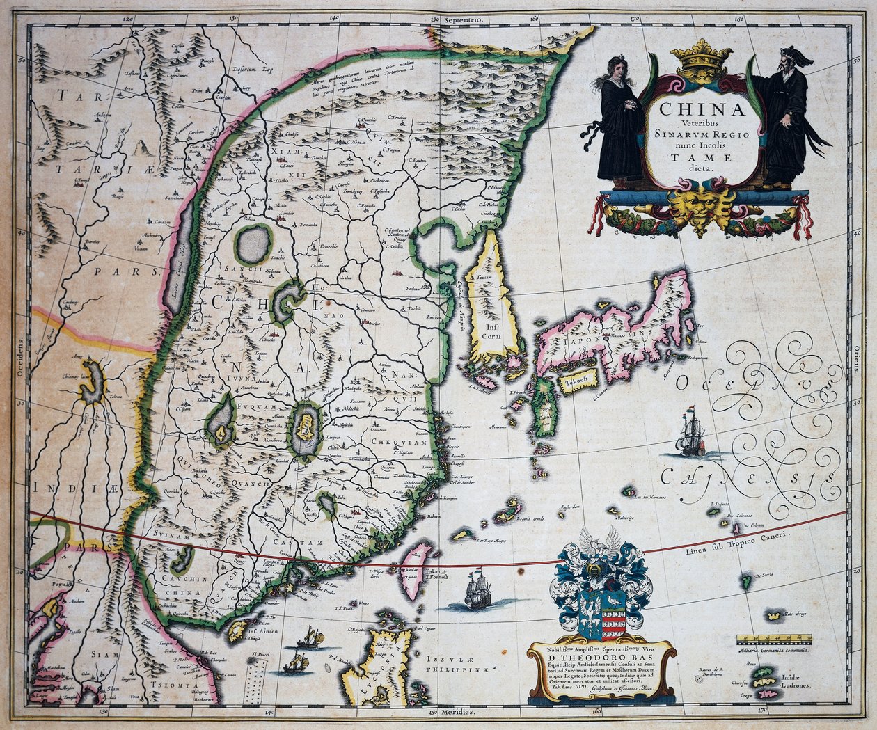 Mapa Číny, od Joan Blaeu (1596-1673) od Joan Blaeu