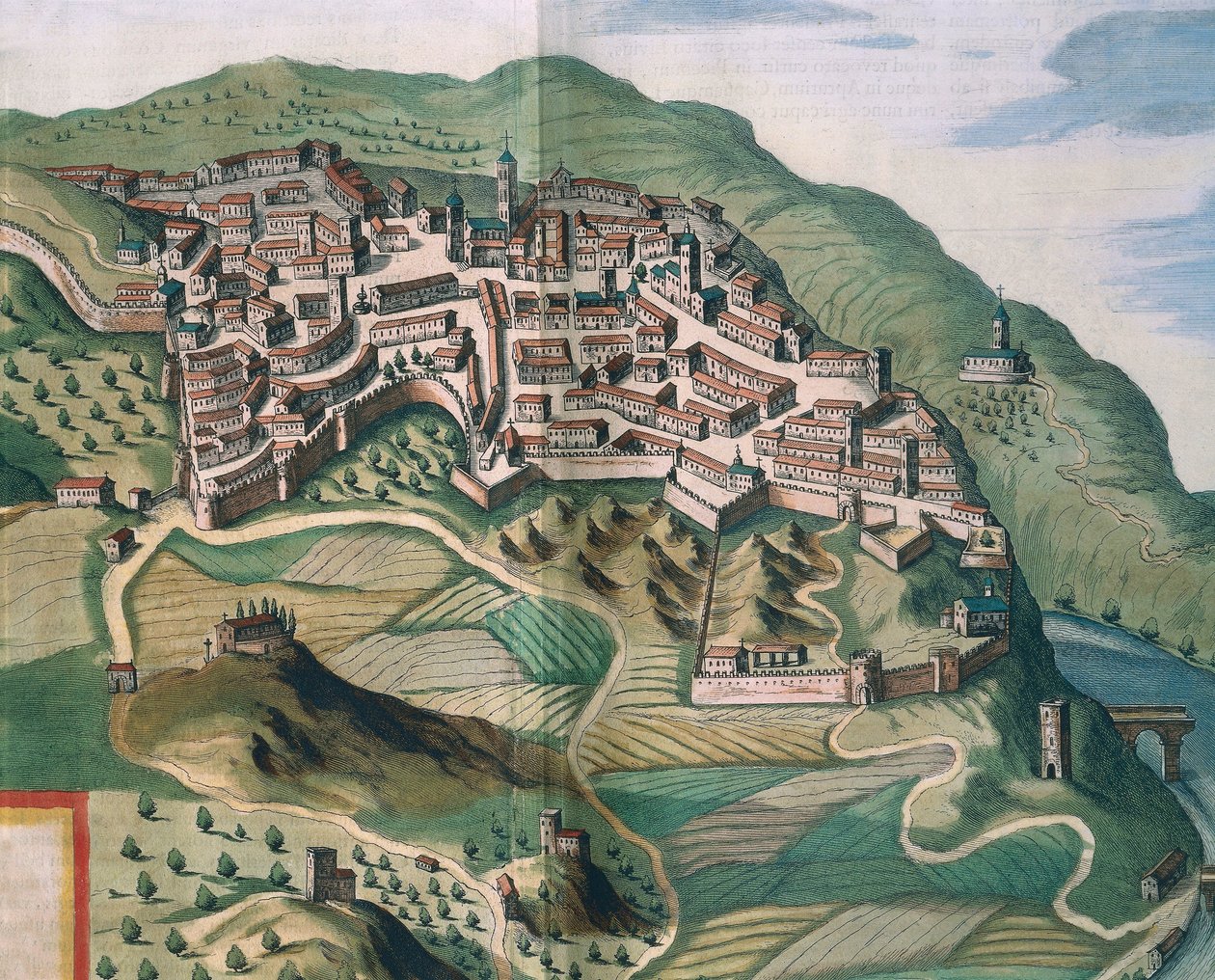 Mapa Narni, z Theatrum civitatum et admirandorum Italiae od Joan Blaeu, rytina od Joan Blaeu