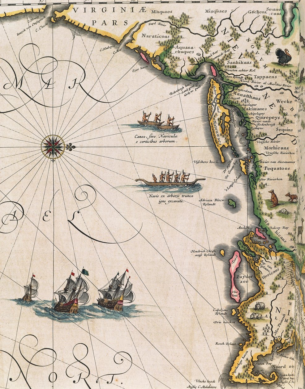 Mapa pobřeží Virginie, z Theatrum Orbis Terrarum od Joan Blaeu od Joan Blaeu