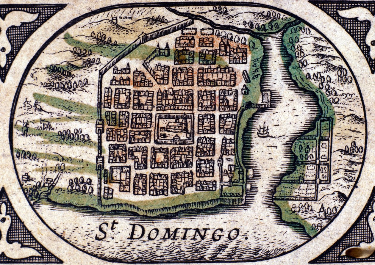 Santo Domingo - v Atlasu od W. J. Blaeu od Joan Blaeu