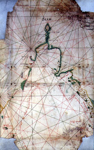 Siamský záliv, kolem roku 1679 (barevná rytina) od Joan Blaeu