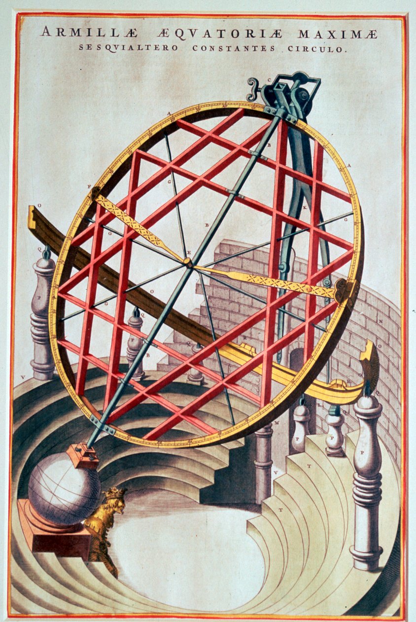 Rovníková armilárie Tycha Brahe, 16. století od Joan Blaeu