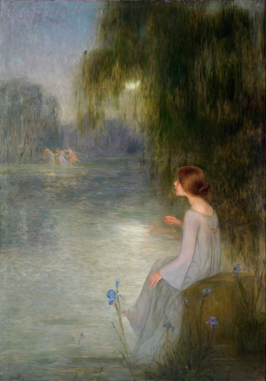 Reve - Sen - Obraz Joan Brull (1863-1912) - c. 1905 - Olej na plátně - symbolika - 200x141 - Národní muzeum umění Katalánska, Barcelona od Joan Brull