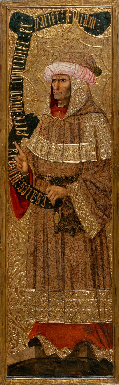 Isaie - Isaiah - Obraz od Joan Gasco (aktivní 1500-1529) - c. 1500 – Tempera na panelu – 226,9x64,7 – Národní muzeum umění Katalánska, Barcelona od Joan Gascó