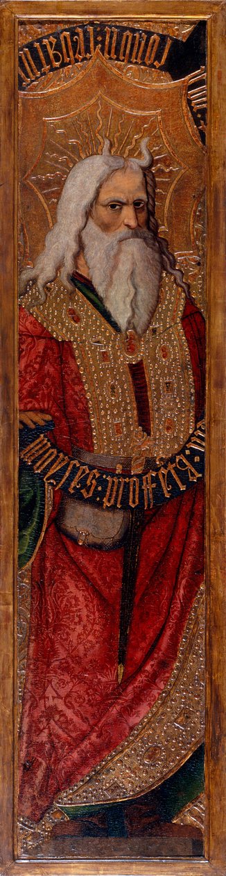 Moise - Mojžíš - Obraz Joan Gasco (aktivní 1500-1529) - c. 1500 – Tempera na panelu – 294,4x55,9 – Národní muzeum umění Katalánska, Barcelona od Joan Gascó