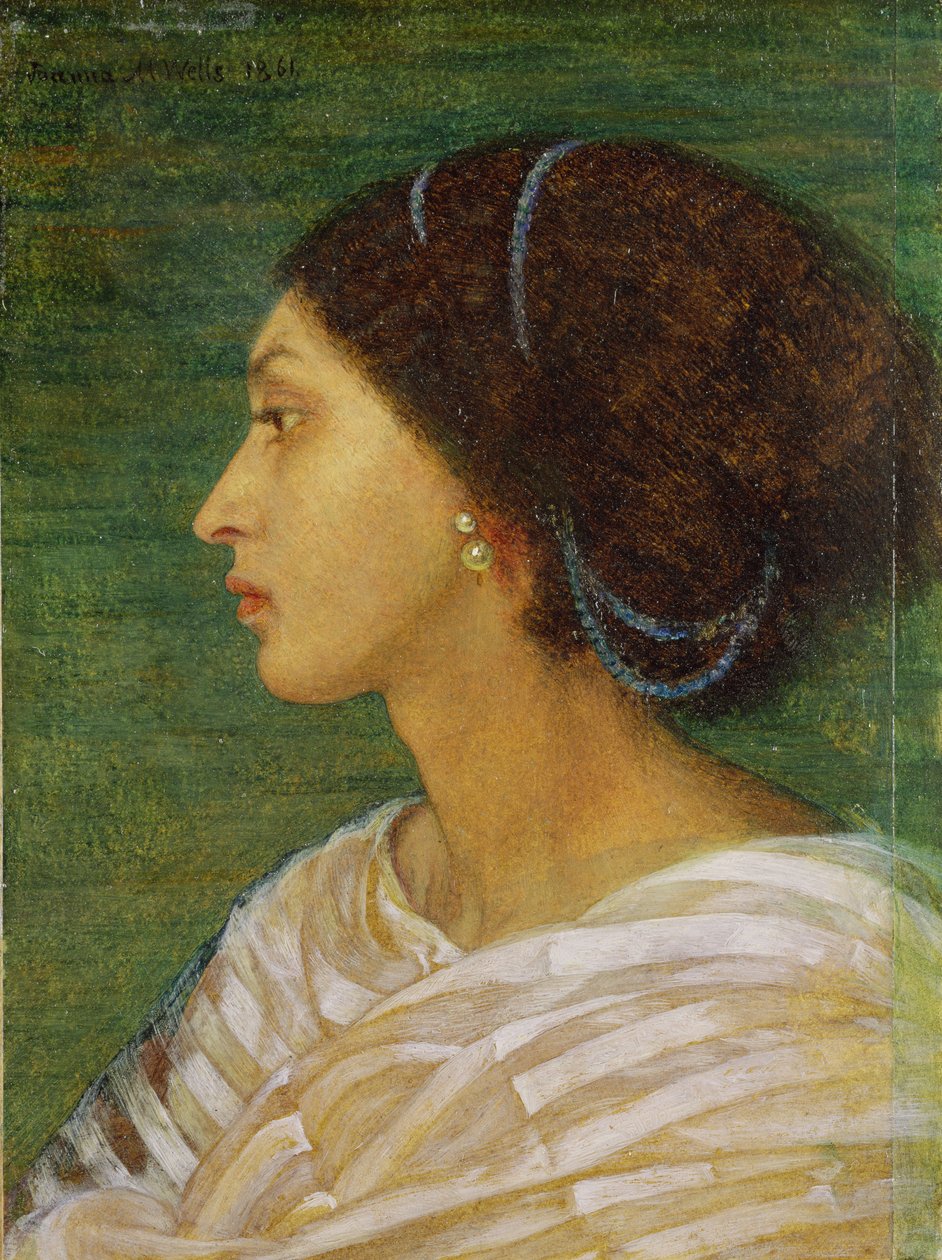 Hlava mulatky, 1861 (olej na papíře položeném na plátně) od Joanna Boyce Wells