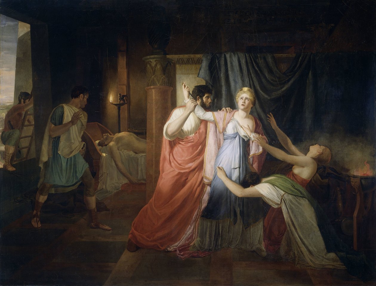 Proculeius Zabránění Kleopatře, aby se sama probodla od Joannes Echarius Carolus Alberti