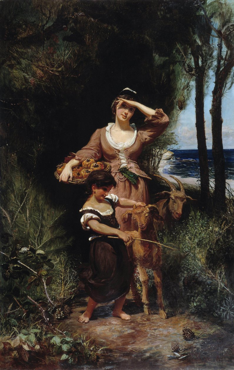 Chevrere u moře Obraz od Joanny Raveové (1827-1882) Rozm. Rozměry 219 x 139 cm. Povinná zmínka: Collection fondation needs de Provence, Marseille od Joanny Rave