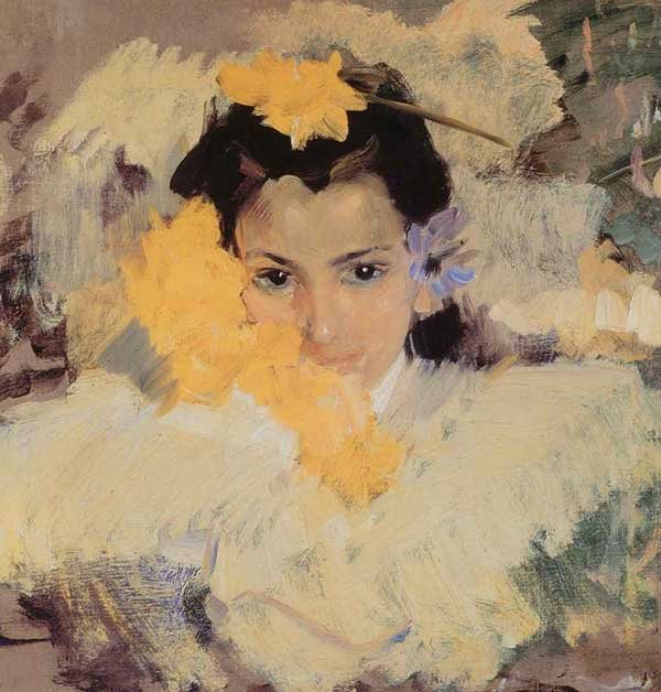Dívka s květinami Espanol: Nina con flores Anglicky: Dívka s květinami od Joaquín Sorolla