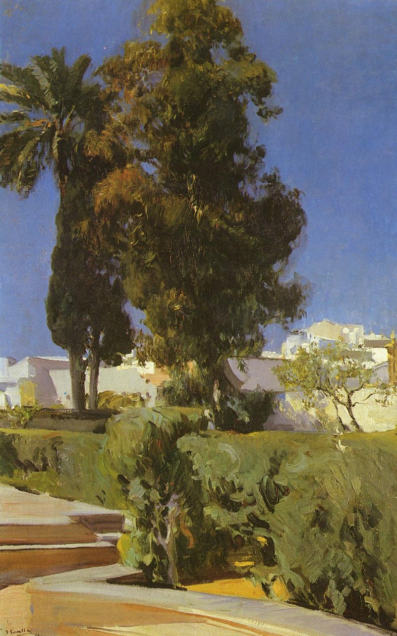 Zahrady Alcazar Sevillan od Joaquín Sorolla