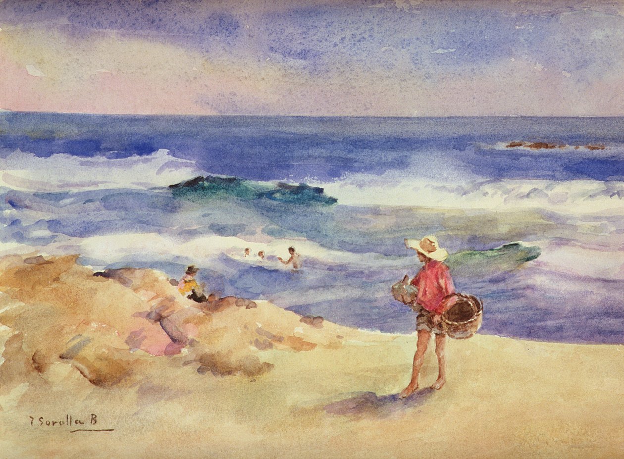 Chlapec na písku od Joaquín Sorolla