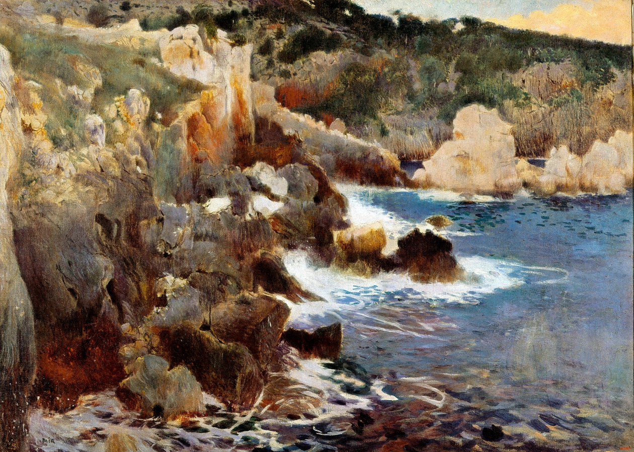 Začarovaná jeskyně (Malorca, Mallorca). Obraz od Joaquima Mir i Trinxet (1873-1940), kolem roku 1901. Olej na plátně. Barcelona, ​​Národní muzeum umění Katalánska. od Joaquin Mir Trinxet