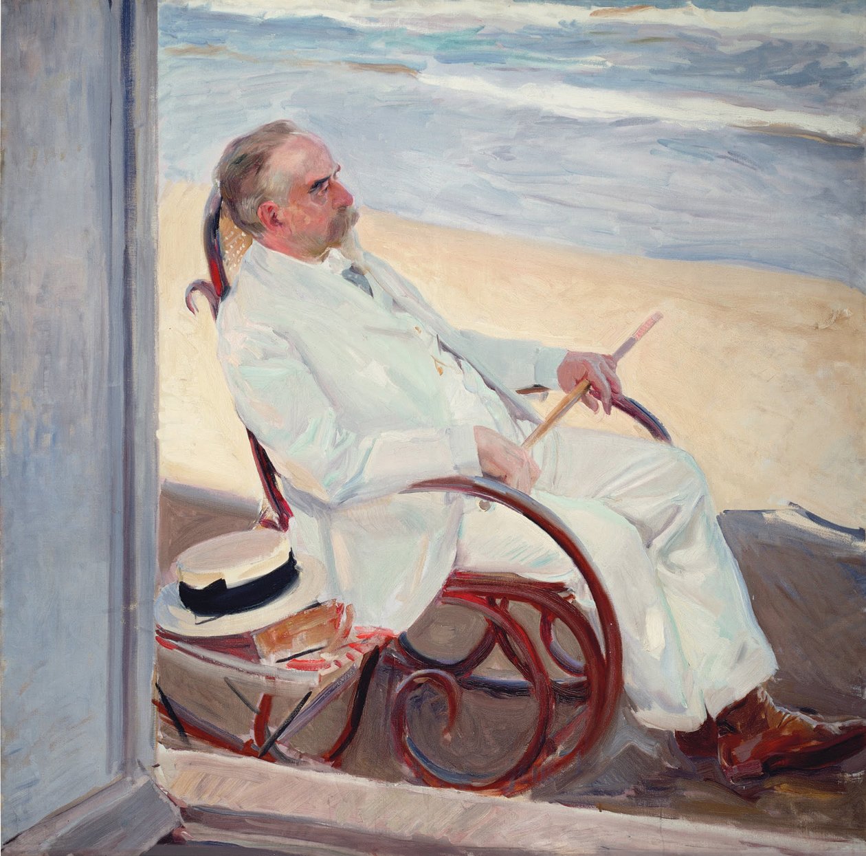 Antonio García na pláži od Joaquín Sorolla