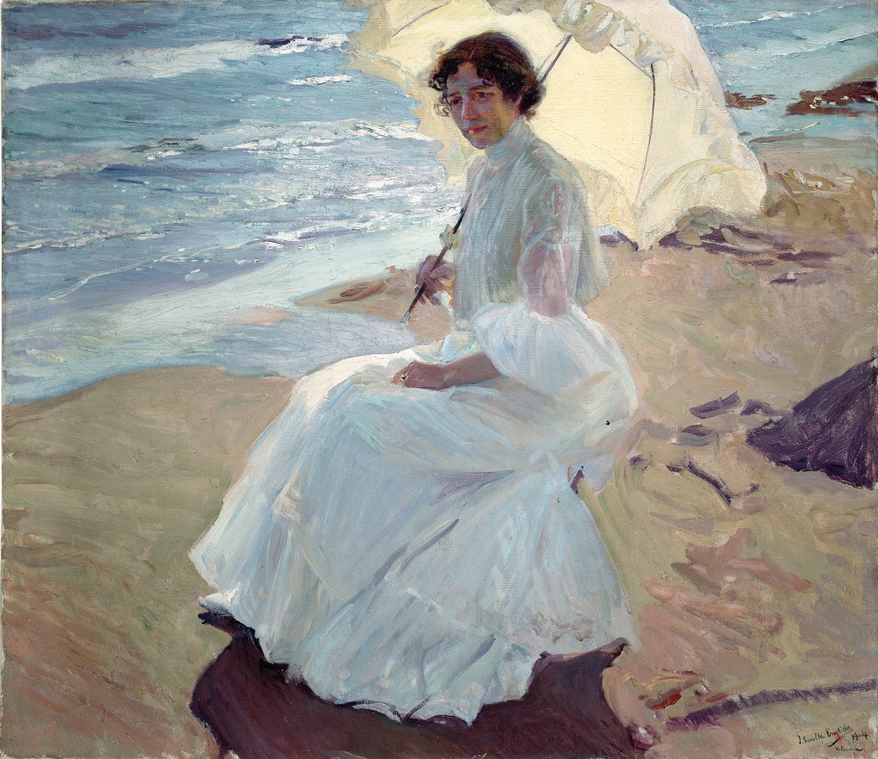Clotilde na pláži od Joaquín Sorolla