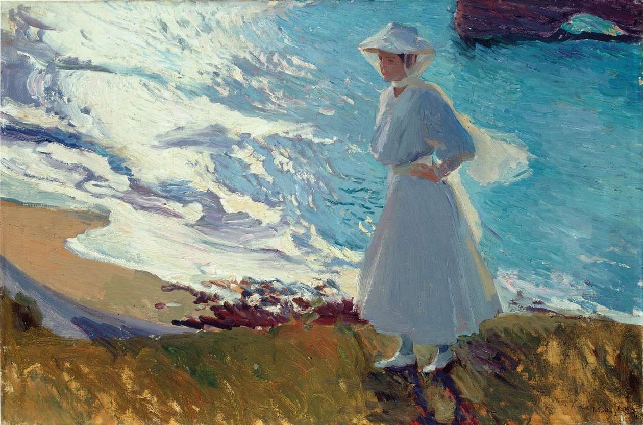 María na pláži v Biarritzu aneb Protisvětlo od Joaquín Sorolla