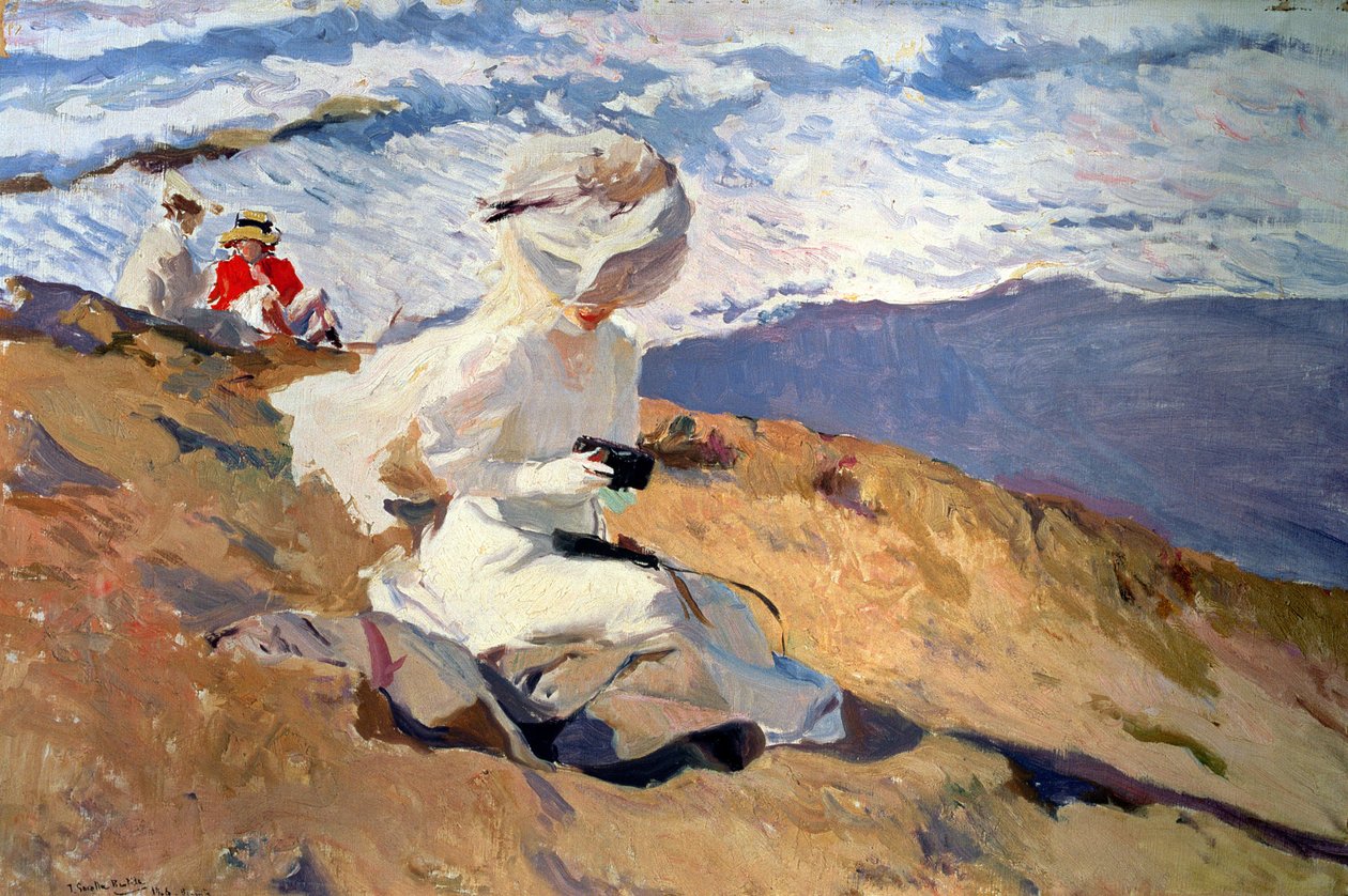 Na pláži v Biarritzu, 20. století (olej na plátně) od Joaquin Sorolla