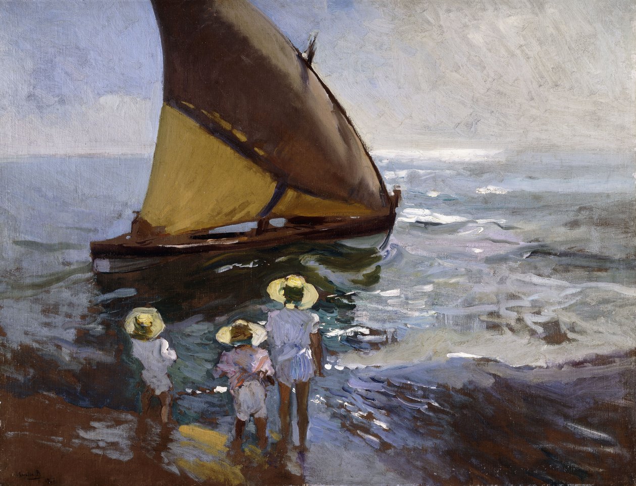 Na pláži, Valencie; Na pláži, Valencie, 1907 od Joaquín Sorolla