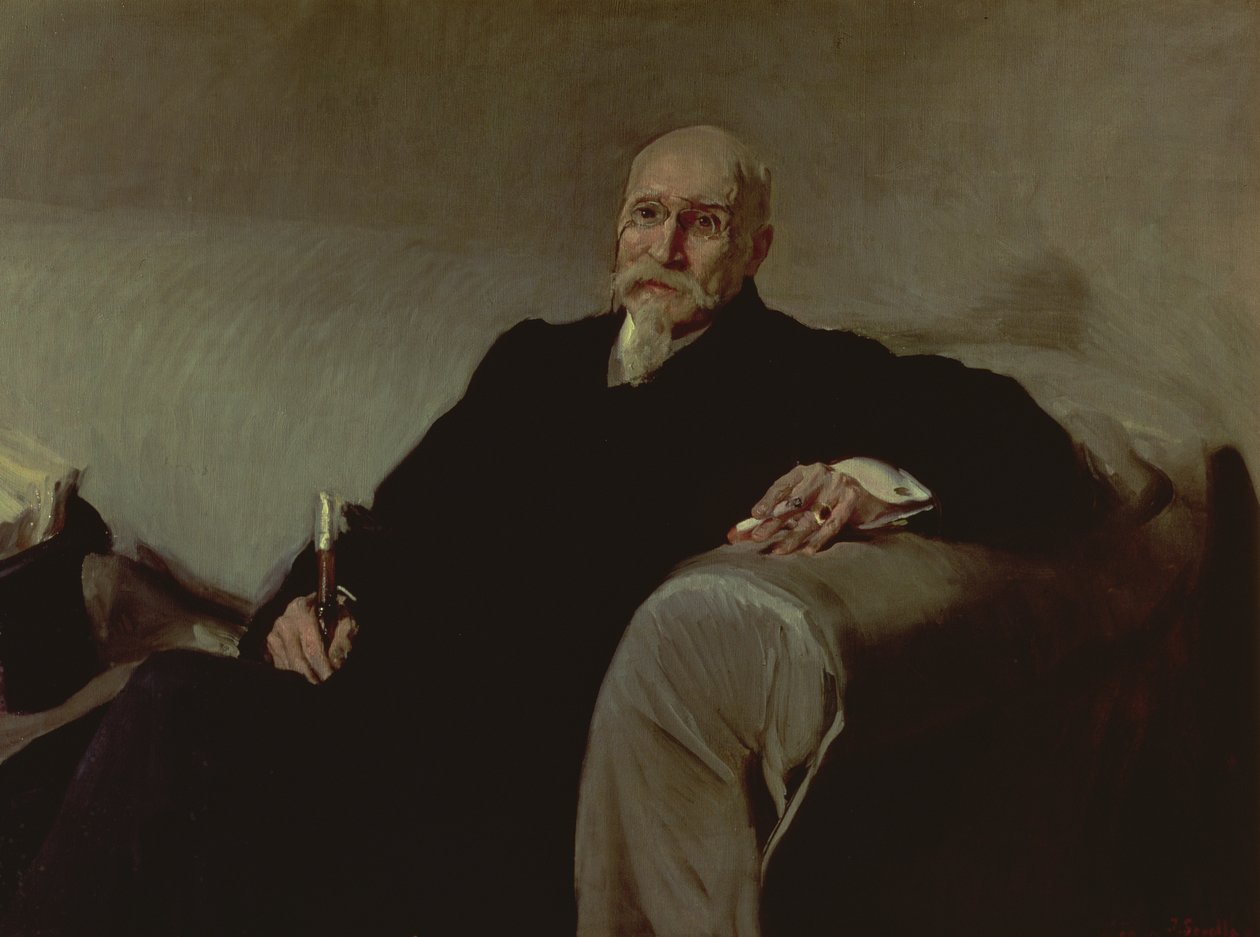 Portrét Jose Echegaray y Eizaguire (1832-1916), španělský matematik a dramatik od Joaquin Sorolla y Bastida