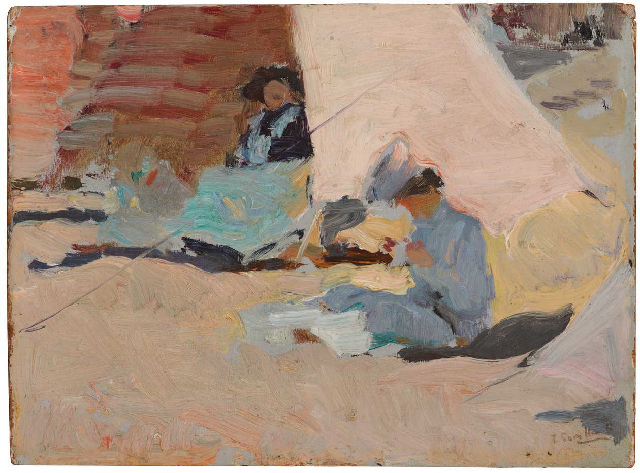 Pláž, Biarritz od Joaquín Sorolla